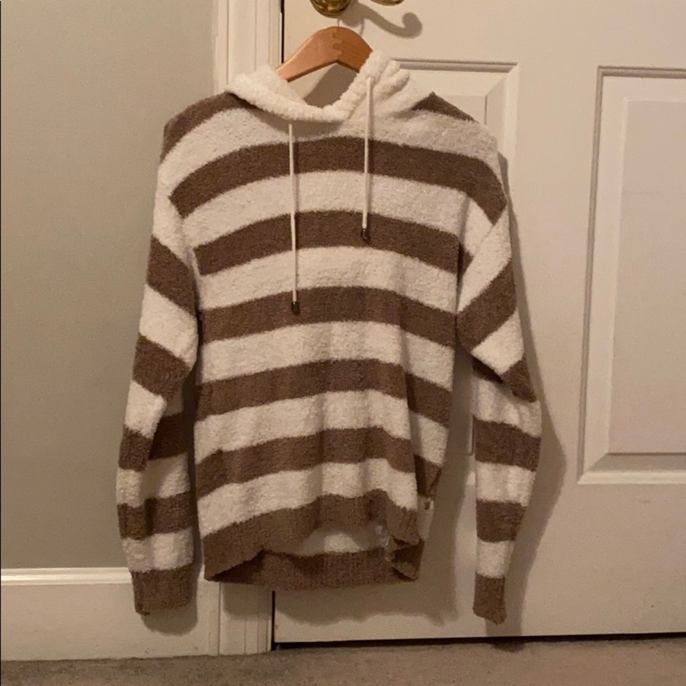 fuzzy hooded sweater